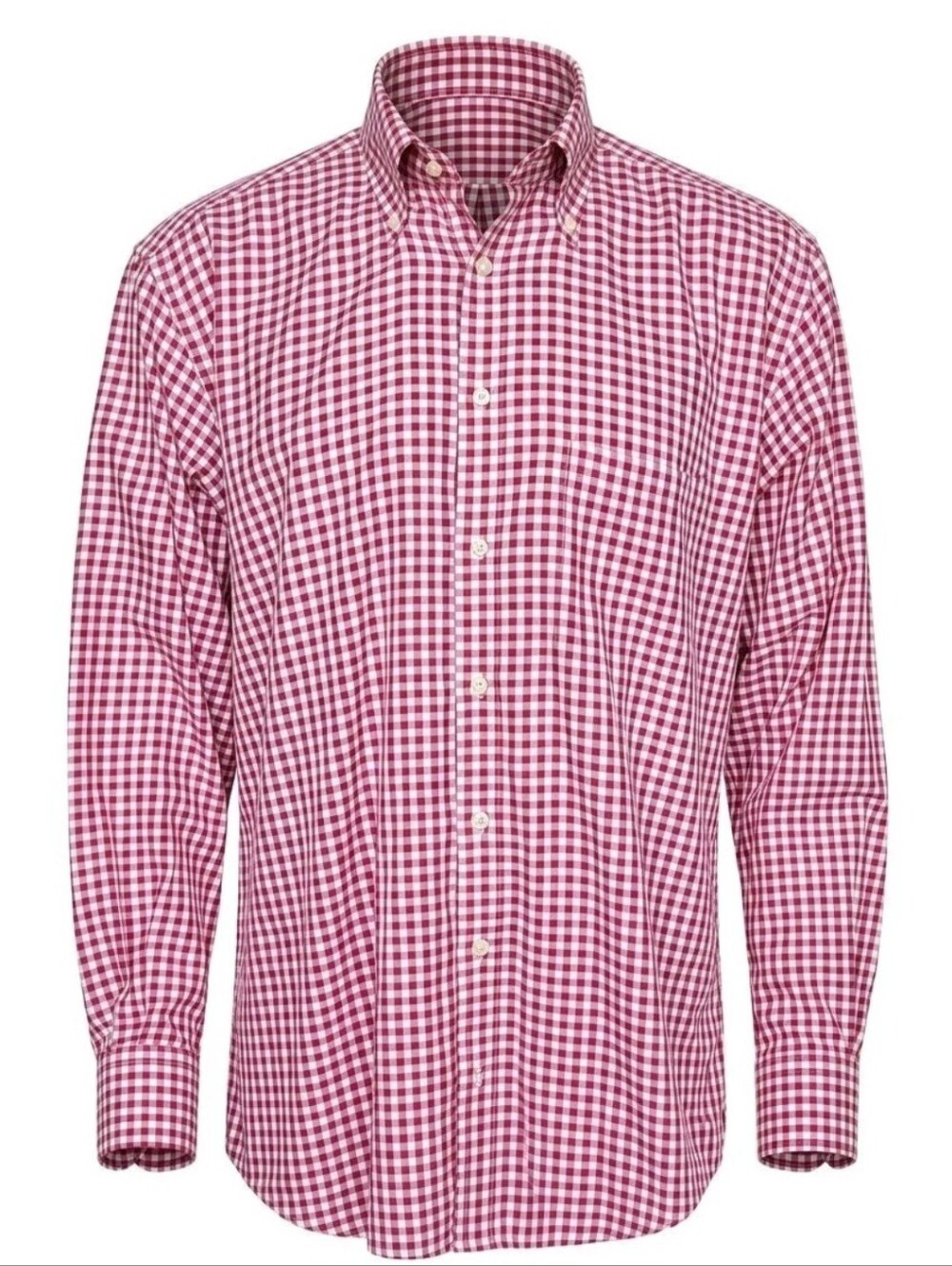 Peter Millar Shirt Mens L Red Gingham Plaid Modern Business Preppy Button-Down